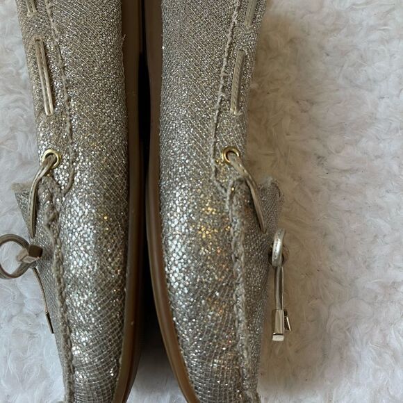 Michael Kors Sutton glitter champagne dyed pieced shearling Moccasins si… - Picture 5 of 12